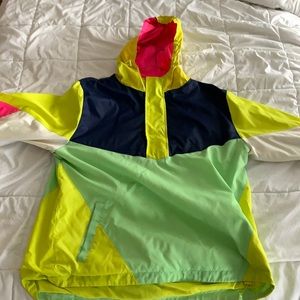 Neon hooded windbreaker